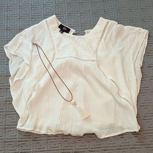 Girl blouse with built in tank top